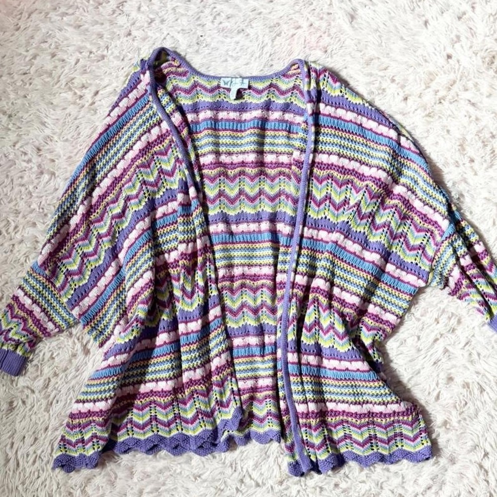 Oversized Colorful Kidcore Whimsical Playful Dopamine Cardigan Sweater Womens XL